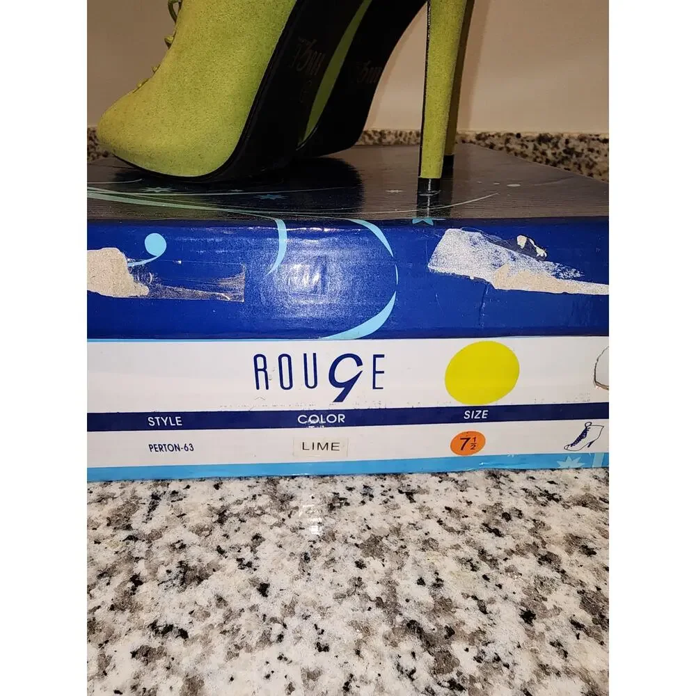 Rouge Perton-63 Lime Green Dress Bootie Heels